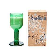 GREEN LEAF NECK WINE BOTTLE CANDLE
