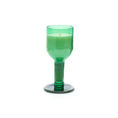 GREEN LEAF NECK WINE BOTTLE CANDLE